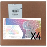SEALED CASE 4x Pokemon Prismatic Evolutions Super Premium Collection Box BRAND NEW AND SEALED