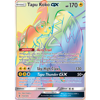 Tapu Koko GX 153/145 SM Guardians Rising Hyper Rare Full Art Holo Pokemon Card