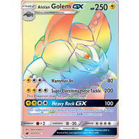 Alolan Golem GX 113/111 SM Crimson Invasion Hyper Rare Full Holo Pokemon Card