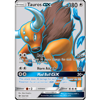 Tauros GX 144/149 SM Base Set Holo Full Art Ultra Rare Pokemon Card NEAR MINT TCG