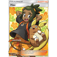 Hau 144/145 Full Art ULTRA RARE Trainer SM Guardians Rising Pokemon Card TCG