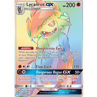Lycanroc GX 156/145 SM Guardians Rising Hyper Rare Full Art Holo Pokemon Card