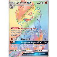 Lycanroc GX 156/145 SM Guardians Rising Hyper Rare Full Art Holo Pokemon Card