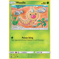 Weedle 1/111 SM Crimson Invasion Common Pokemon Card MINT TCG