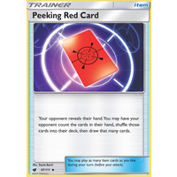Peeking Red Card 97/111 SM Crimson Invasion Uncommon Trainer Pokemon Card MINT TCG