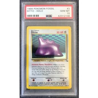 1999 Pokemon Fossil 3 Ditto-Holo PSA 10 GEM MINT