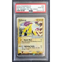 2004 Pokemon EX Team Magma vs. Team Aqua 92 Raikou EX-Holo TM. Magma vs. TM. Aqua PSA 10 GEM MINT