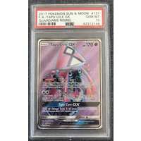 2017 Pokemon Sun & Moon Guardians Rising 137 Full Art Tapu Lele GX PSA 10 GEM MINT