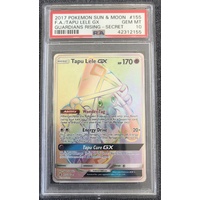 2017 Pokemon Sun & Moon Guardians Rising 155 Full Art/Tapu Lele GX Hyper Rare PSA 10 GEM MINT