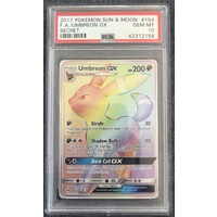 2017 Pokemon Sun & Moon 154 Full Art/Umbreon GX Hyper Rare PSA 10 GEM MINT