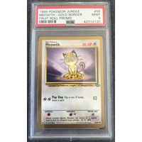 1999 Pokemon Jungle Promo 56 Meowth-Gold Border Fruit Roll Promo PSA 9 MINT