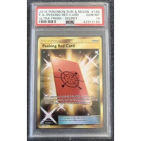 2018 Pokemon Sun & Moon Ultra Prism 169 Full Art Peeking Red Card Secret PSA 10 GEM MINT