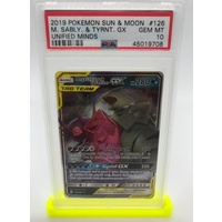 PSA 10 Mega Sableye & Tyranitar GX 2019 Pokemon Sun & Moon Unified Minds 126