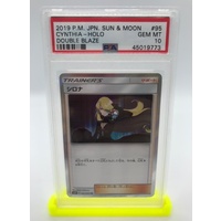 PSA 10 Cynthia Holo 2019 Pokemon Japanese Sun & Moon Double Blaze 95
