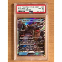 PSA GEM MINT 10 Blastoise GX 2019 Pokemon Sun & Moon Unbroken Bonds 35