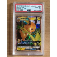 PSA GEM MINT 10 Raichu GX 2019 Pokemon Sun & Moon Hidden Fates 20