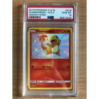 PSA GEM MINT 10 Charmander Holo 2019 Pokemon Sun & Moon Hidden Fates SV6