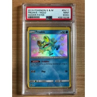 PSA MINT 9 OC Froakie Holo 2019 Pokemon Sun & Moon Hidden Fates SV11