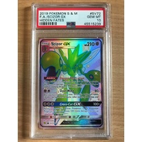 PSA GEM MINT 10 Scizor GX 2019 Pokemon Sun & Moon Hidden Fates SV72 Full Art