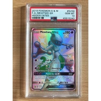 PSA GEM MINT 10 Mewtwo GX 2019 Pokemon Sun & Moon Hidden Fates SV59 Full Art