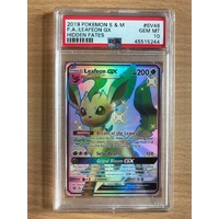 PSA GEM MINT 10 Leafeon GX 2019 Pokemon Sun & Moon Hidden Fates SV46 Full Art