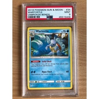 PSA MINT 9 Wartortle 2019 Pokemon Sun & Moon Unbroken Bonds 34