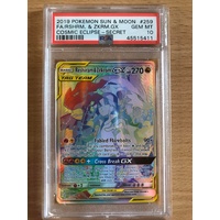PSA GEM MINT 10 Reshiram & Zekrom GX Secret 2019 Pokemon Sun & Moon Cosmic Eclipse 259 Full Art