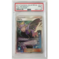 PSA 9 MINT MORTY FULL ART 212 LOST THUNDER POKEMON CARD