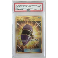 PSA 9 MINT WAIT AND SEE HAMMER SECRET RARE 236 LOST THUNDER POKEMON CARD