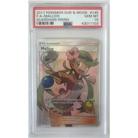 PSA 10 GEM MINT MALLOW FULL ART 145 GUARDIANS RISING POKEMON CARD