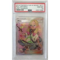PSA 10 GEM MINT MINA FULL ART 211 LOST THUNDER POKEMON CARD