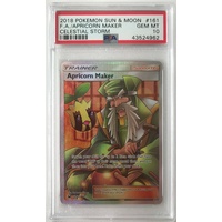 Full Art Apricorn Maker PSA GEM MINT 10 2018 Pokemon Sun & Moon Celestial Storm 161
