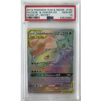 RESERVED FOR SCOTTY DEAYTON Full Art Celebi & Venusaur GX Hyper Rare PSA 10 GEM MINT 2019 Pokemon Sun & Moon Team Up 182