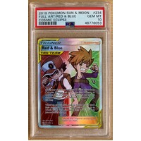 PSA 10 GEM MINT 2019 Pokemon Sun & Moon Cosmic Eclipse 234 Full Art/Red & Blue