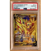 PSA 10 GEM MINT 2020 Pokemon Sword & Shield 212 Full Art/Zamazenta V Secret