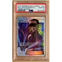 PSA 10 GEM MINT 2019 Pokemon Sun & Moon Cosmic Eclipse 232 Full Art/N's Resolve