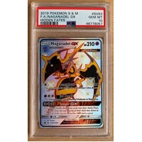 PSA 10 GEM MINT 2019 Pokemon Sun & Moon Hidden Fates SV63 Full Art/Naganadel GX