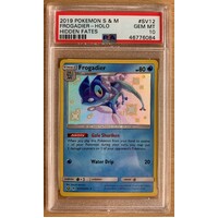 PSA 10 GEM MINT 2019 Pokemon Sun & Moon Hidden Fates SV12 Frogadier-Holo