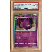 PSA 10 GEM MINT 2019 Pokemon Japanese Sword & Shield Sword 025 Gengar-Holo