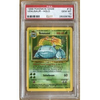 PSA GEM MINT 10 Venusaur 1999 Pokemon Base Set 15