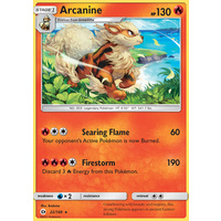 Arcanine 22/149 SM Base Set Holo Rare Pokemon Card NEAR MINT TCG