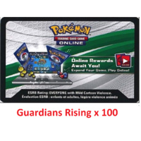 100 x Pokemon SM Guardians Rising Code TCGO Cards TCG Codes SENT WITHIN 12 HOURS