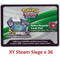36 x Pokemon XY STEAM SIEGE TCG Online Codes (emailed within 12 hours!) code