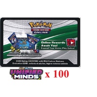 100 x Pokemon SM11 Unified Minds TCG Online Codes code tcgo