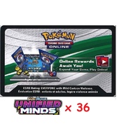 36 x Pokemon SM11 Unified Minds TCG Online Codes code tcgo