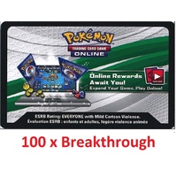 100 x Pokemon XY BREAKTHROUGH TCG Online Codes (emailed in 12 hours) code tcgo