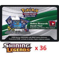 36 x Pokemon SM Shining Legends Code TCGO Cards TCG Codes SENT WITHIN 12 HOURS