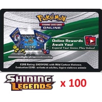 100 x Pokemon SM Shining Legends Code TCGO Cards TCG Codes SENT WITHIN 12 HOURS
