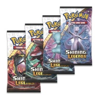 4x Shining Legends Booster Pack Pokemon Cards TCG 1 of each artwork