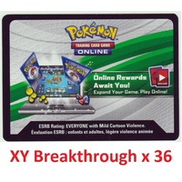 36 x Pokemon XY BREAKTHROUGH TCG Online Codes (emailed within 12 hours!) CODE